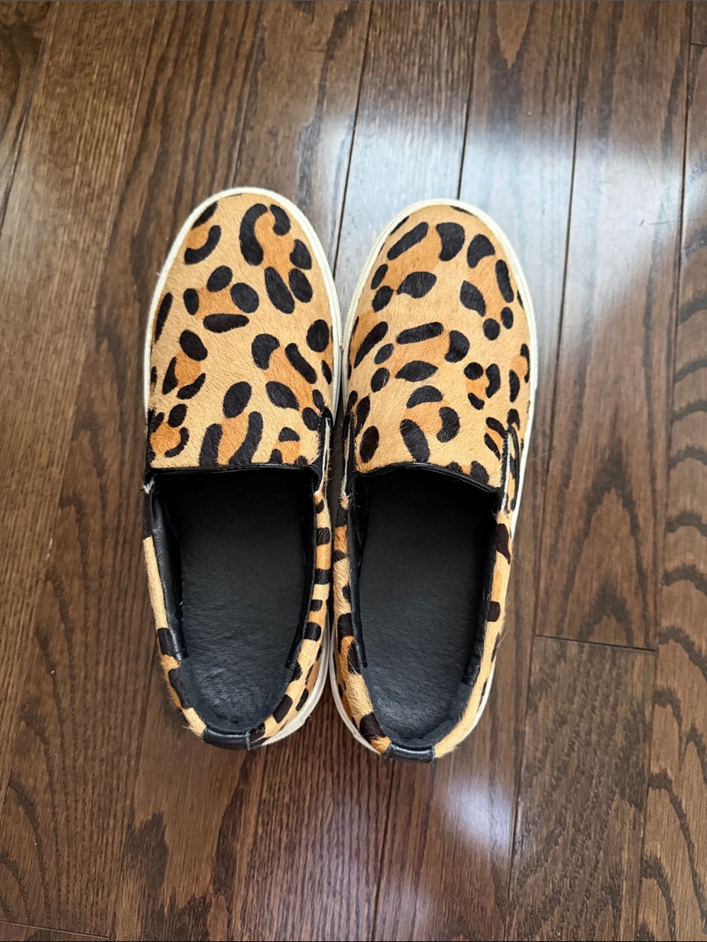 Women’s Leopard Print Slip-On Sneakers - Tan/Black